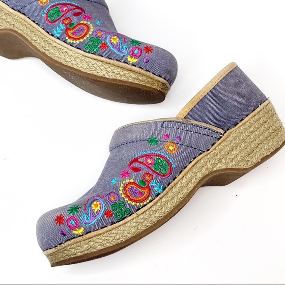 Dansko Shoes - Dansko Embroidered Vegan Jute/Espadrille Clog
